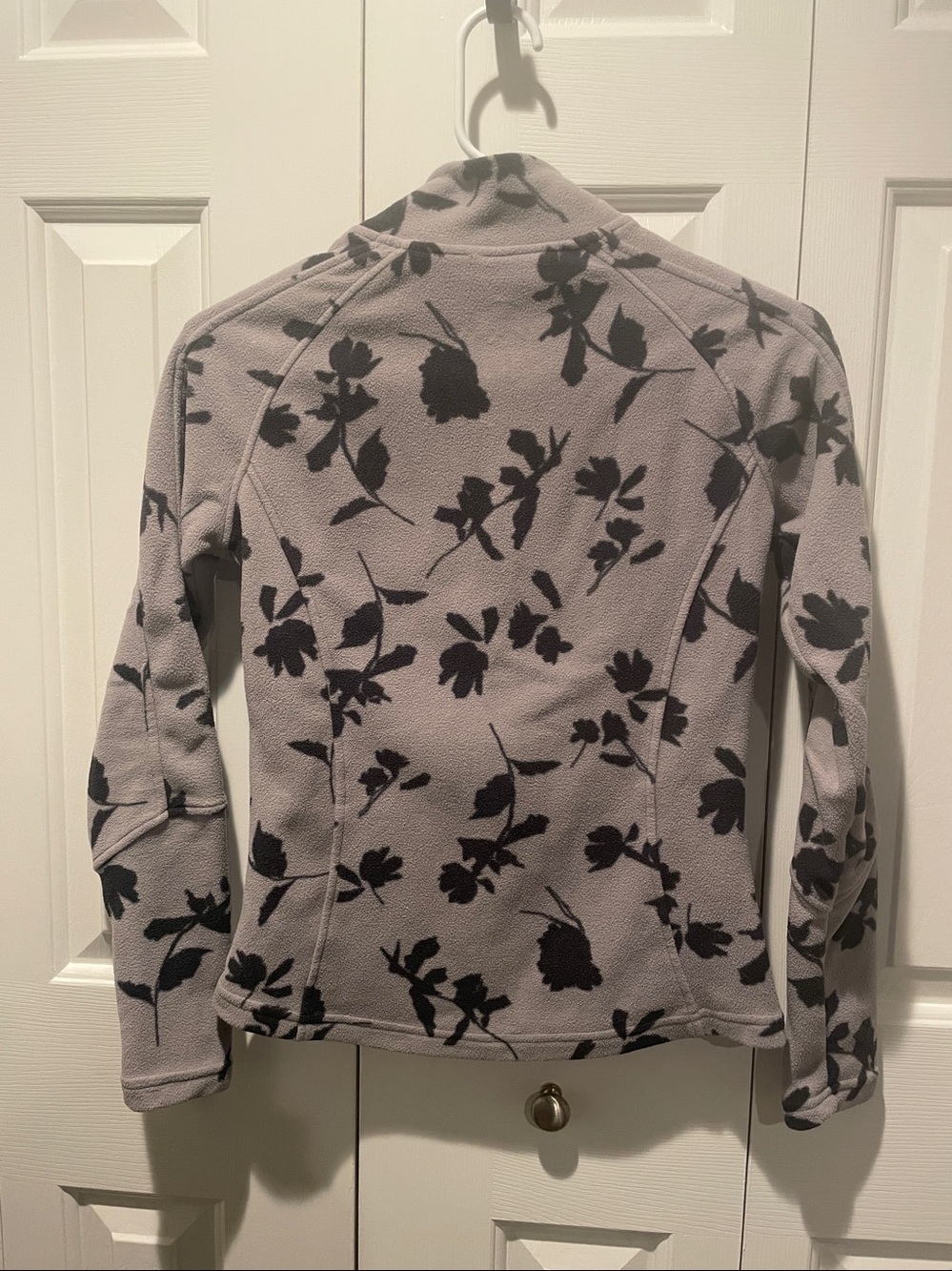 Obermeyer Floral Fleece Pullover Quarter Zip Gray Black XS - Picture 3 of 6